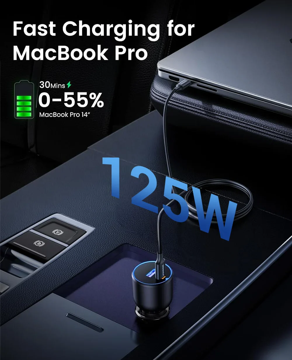 125W Max Fast Car Charger - 2 Ports - Image 11